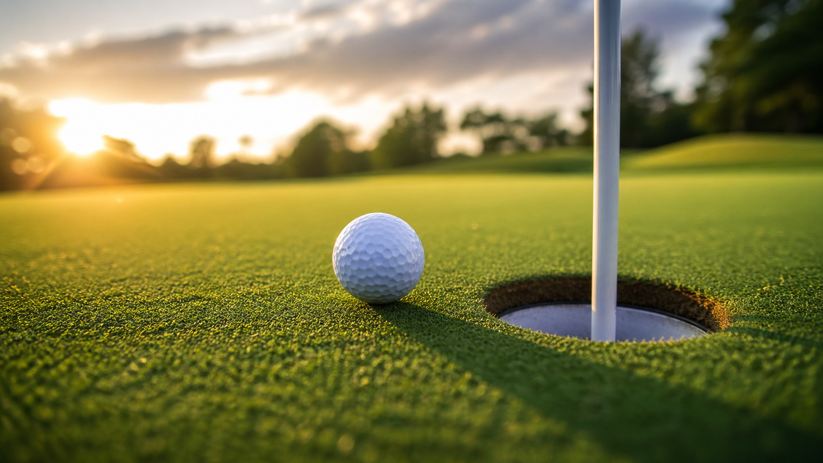 Golfer respektiert die Putt-Linie eines Mitspielers auf dem Grün